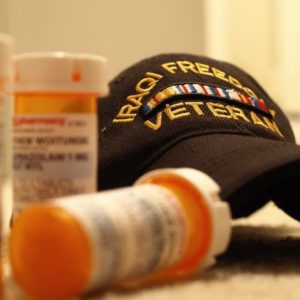 Iraqi Freedom Veteran hat with Prescription Pill Bottles